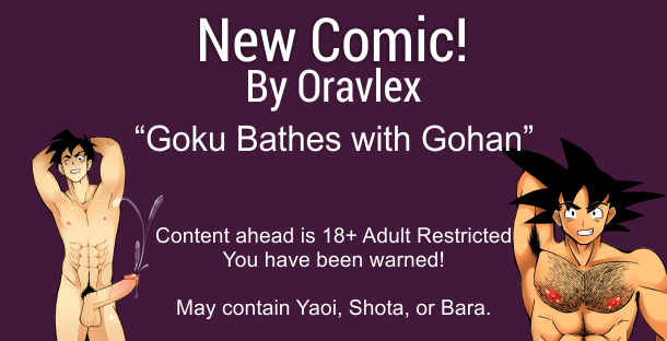 Goku bathes with Gohan - Oravlex comic