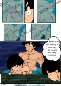 Goku Bathes with Gohan - Oravlex Comic