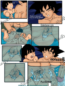 Goku Bathes with Gohan - Oravlex Comic